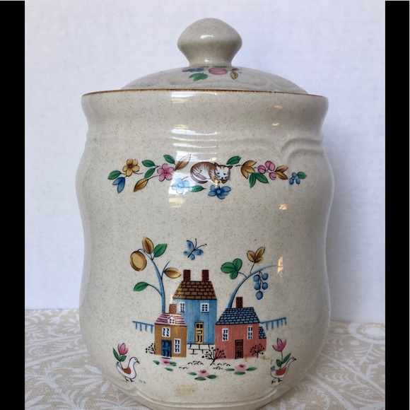 Stoneware Japan Other - Vintage Stoneware Cookie/Biscuit Jar Japan